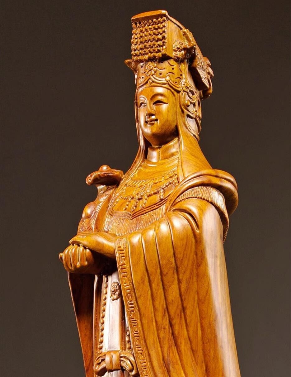 48cm,rosewood China MAZU Statue Carved,Taoism Matsu ruyi FOLK Goddess Sea god 妈祖