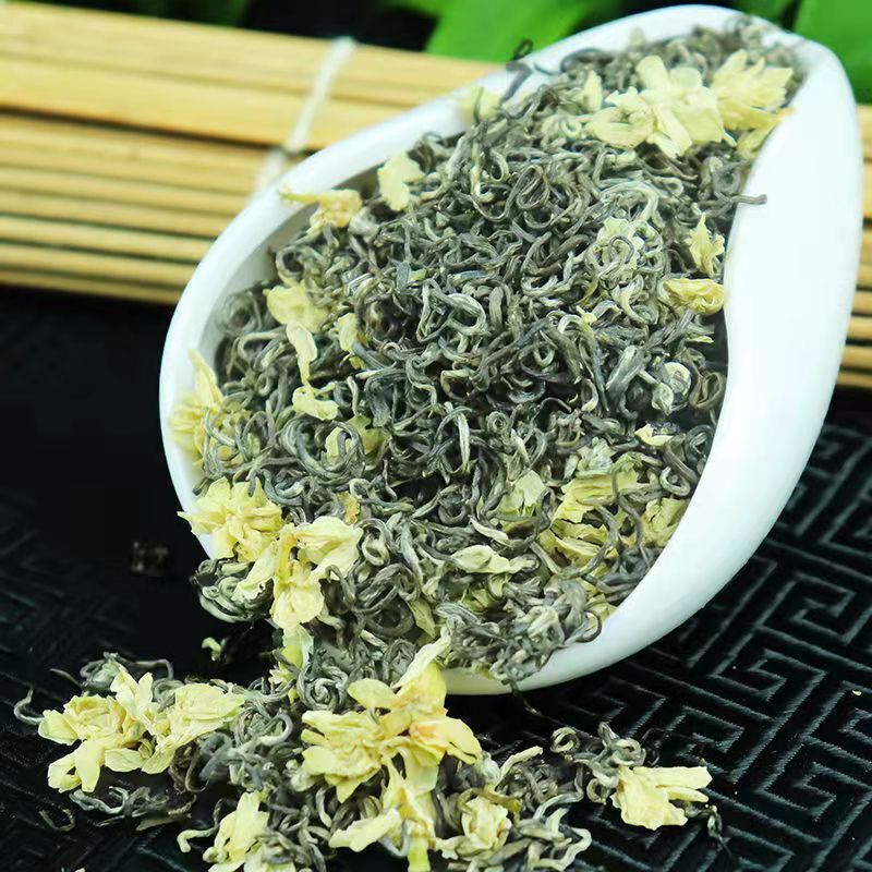 Jasmine Flower Green Tea Mo Li Piao Xue Jasmine Mixed with Green Tea Loose Leaf