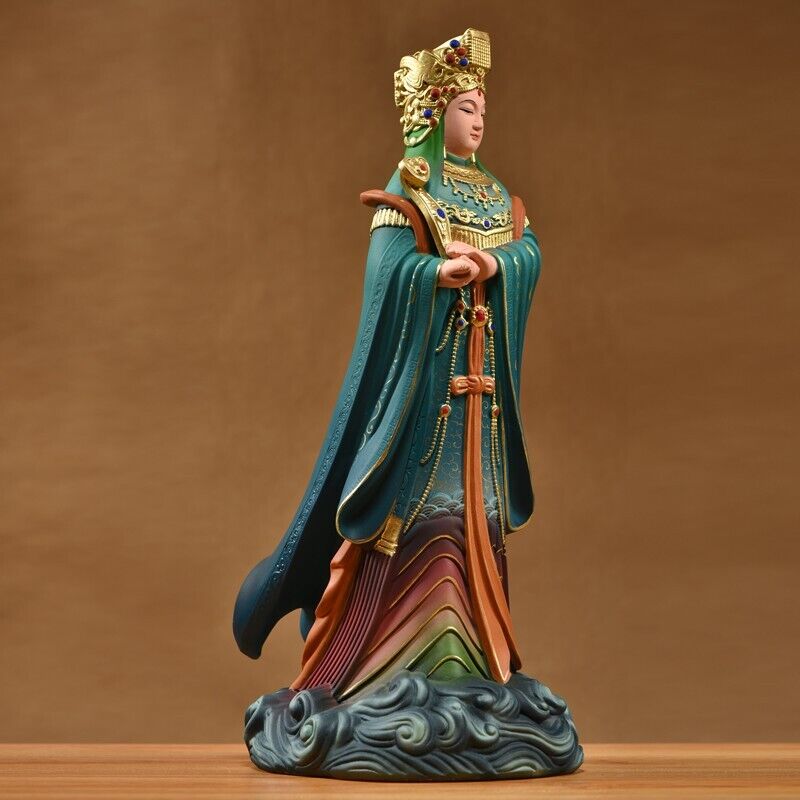 48cm, colorful rose wood China MAZU Statue,Taoism Matsu ruyi Goddess Sea god 妈祖