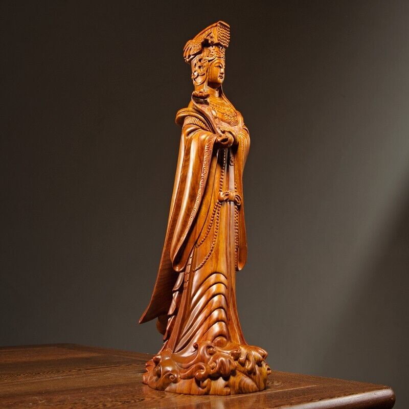 30cm,rosewood Chinese MAZU Statue Carved,Taoism Matsu ruyi FOLK Goddess Sea god