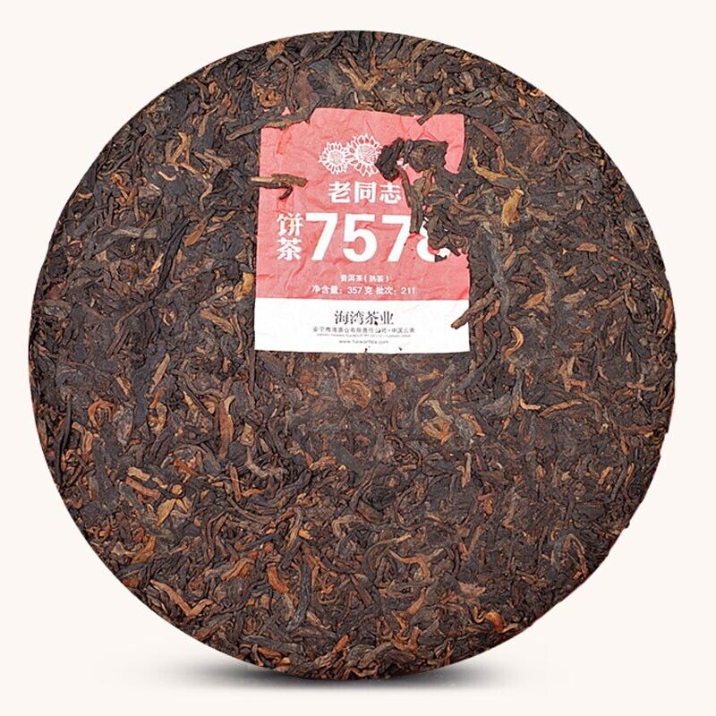Yunnan Haiwan Lao Tong Zhi Old Comerade 7578 211 Ripe Pu'er Tree Pu-erh Tea 357g