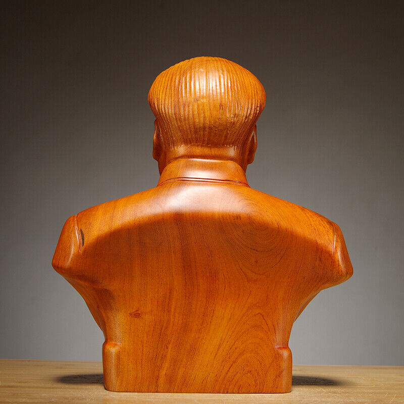 Chinese Former state President Chairman Mao Zedong sculpture statue rosewood 毛泽东