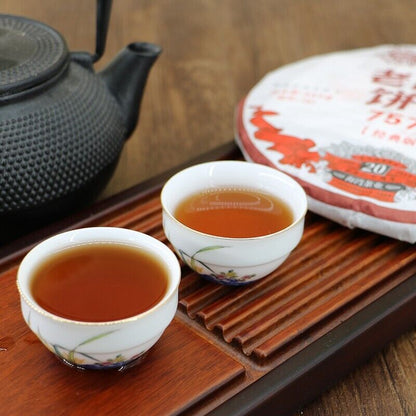 191 Pu-erh Tea Cake Old Tree Ripe Pu'er Haiwan Lao Tong Zhi Old Comerade 7578 普洱