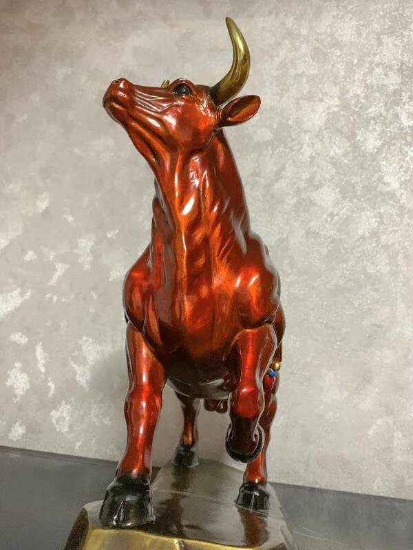 pure Brass Bull Figurine Statue Home Office Decoration Animal Figurines ox bossy