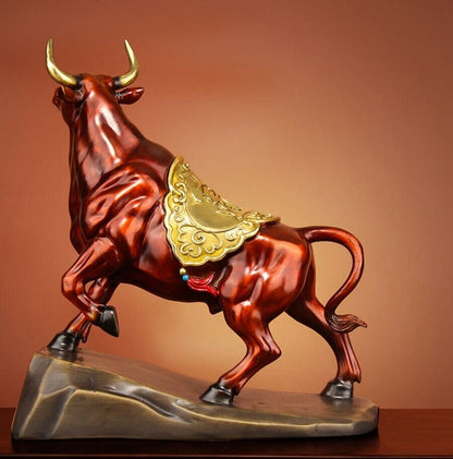 pure Brass Bull Figurine Statue Home Office Decoration Animal Figurines ox bossy