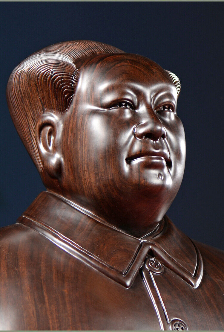 craft China Former state President Chairman Mao Zedong sculpture statue wood 毛泽东