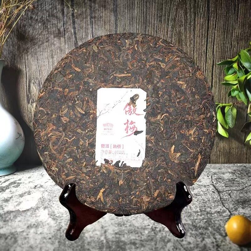 2015 haiwan LAO TONG ZHI Puer Tea Cake,plum blossom Ripe AO MEI Pu erh tee, 400g