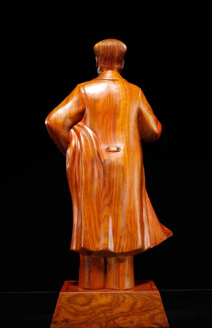 61cm, China Leader Chairman Mao Zedong sculpture statue wood rosewood zhuxi 毛主席