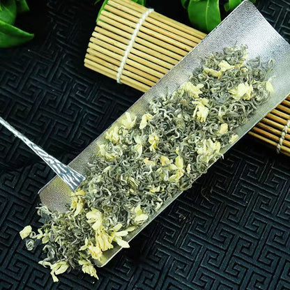 Jasmine Flower Green Tea Mo Li Piao Xue Jasmine Mixed with Green Tea Loose Leaf