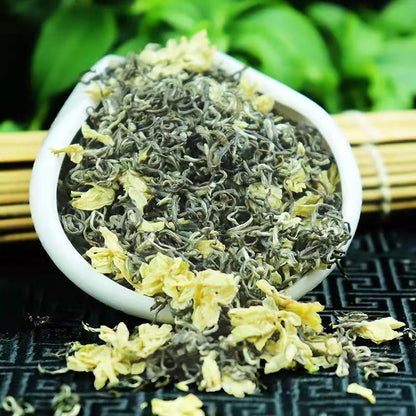 Jasmine Flower Green Tea Mo Li Piao Xue Jasmine Mixed with Green Tea Loose Leaf