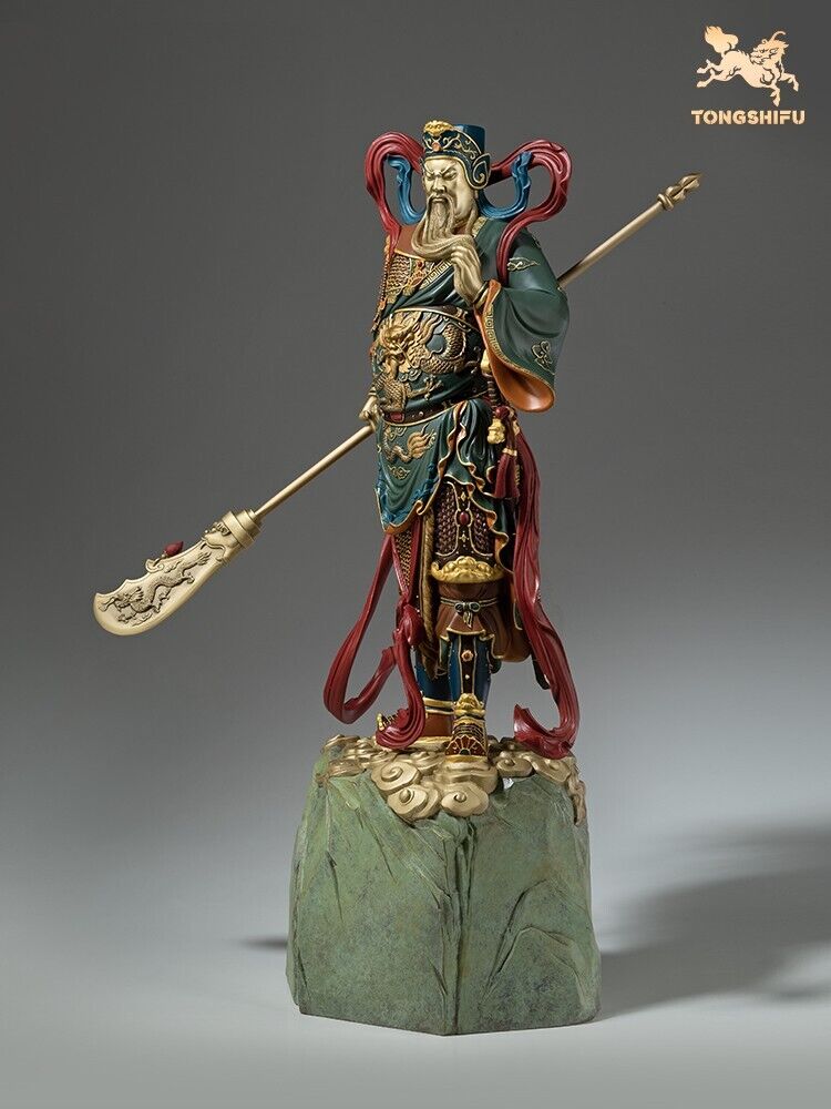 64 cm,brass copper folk wealth God Guan Gong guanyu statue Hold Knife Warrior 关公