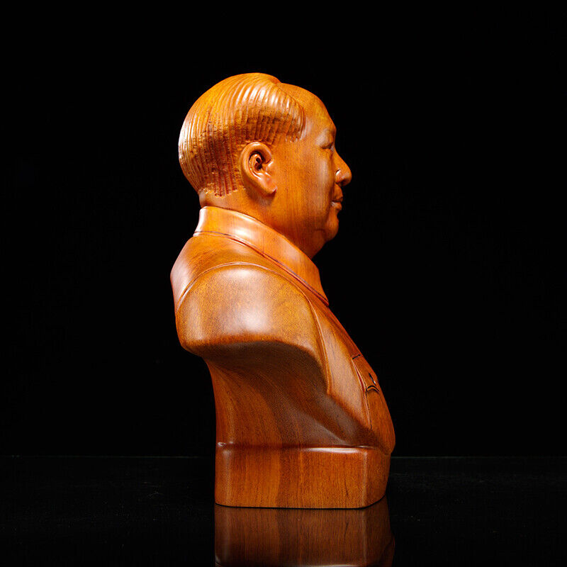 Chinese Former state President Chairman Mao Zedong sculpture statue rosewood 毛泽东