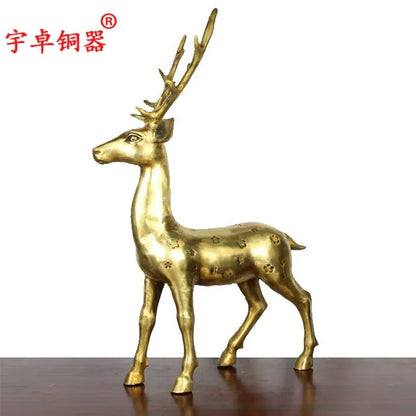 58 CM large # TOP COOL office home Propitious Prosperous Talisman Money Drawing gold deer statue # TOP decorative art