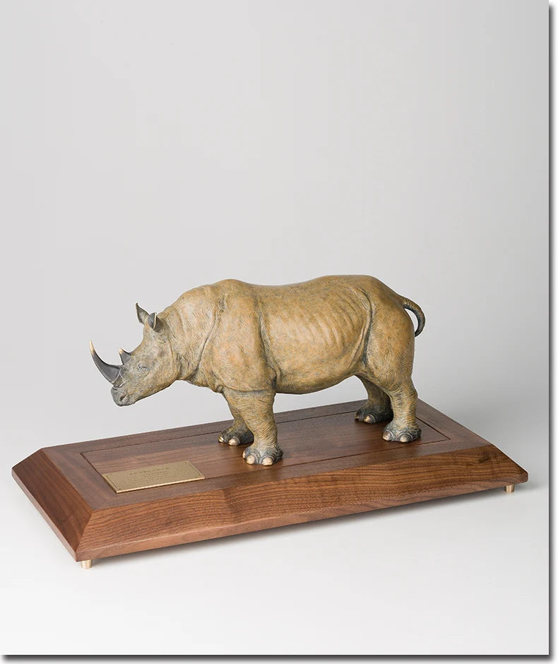 58cm large Global Limited Edition Original White Rhinoceros color brass Sculpture home office business art animal TOP Ornament