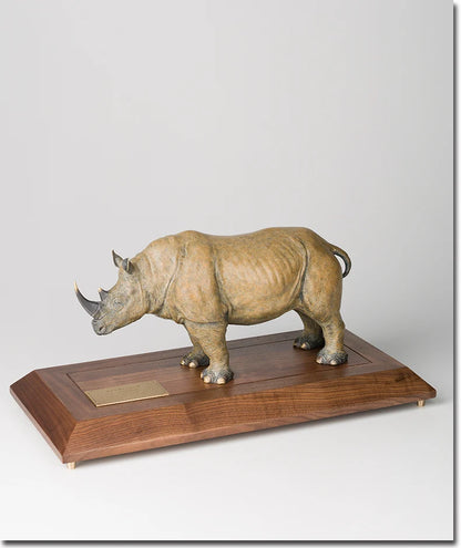 58cm large Global Limited Edition Original White Rhinoceros color brass Sculpture home office business art animal TOP Ornament