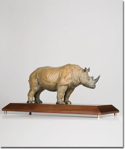 58cm large Global Limited Edition Original White Rhinoceros color brass Sculpture home office business art animal TOP Ornament