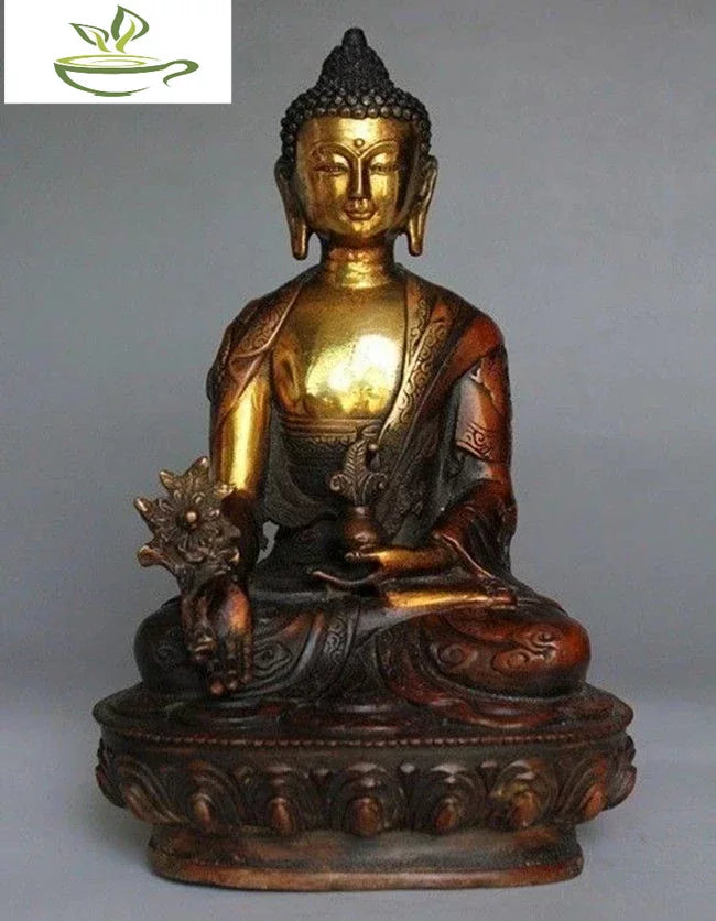 Tibetan Brass Buddhism Bodhisattva Sakyamuni Buddha Statue