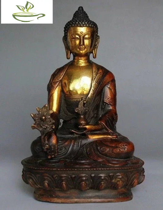 Tibetan Brass Buddhism Bodhisattva Sakyamuni Buddha Statue