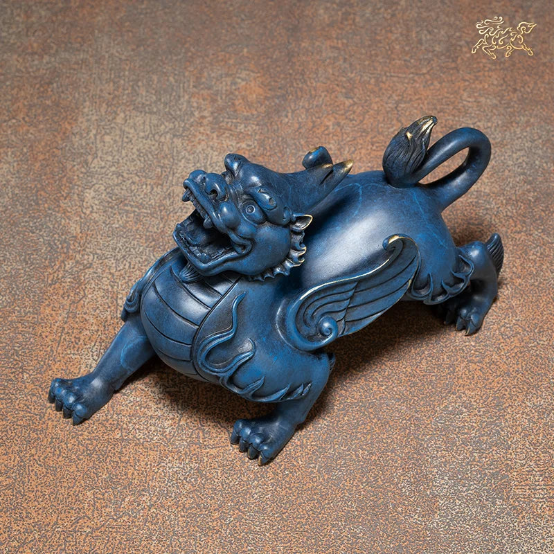 5A Exquisite craft Good omens Good luck ZHAO CAI Recruit wealth BRONZE dragon PI XIU Mascot Home company Decorative statue
