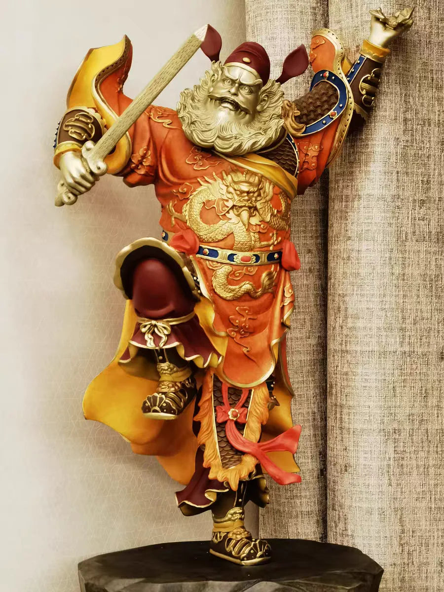 5A GOOD LARGE Home Patron saint of Buddha Hall TIAN SHI ZHONG KUI ZHEN ZAI BRONZE Sculpture statue Exorcism bless family safe