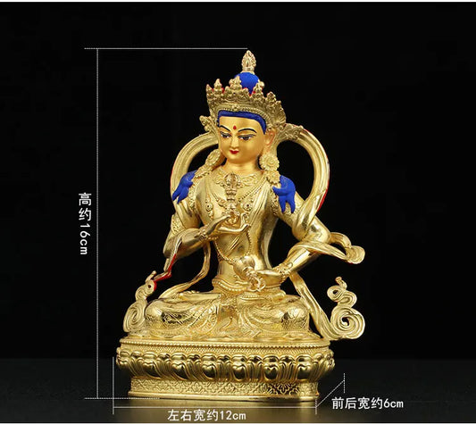5A GOOD # bless Safety Health Talisman efficacious Protection Gold-plated Vajrasattva mahasattva Namo Guru Buddha brass statue