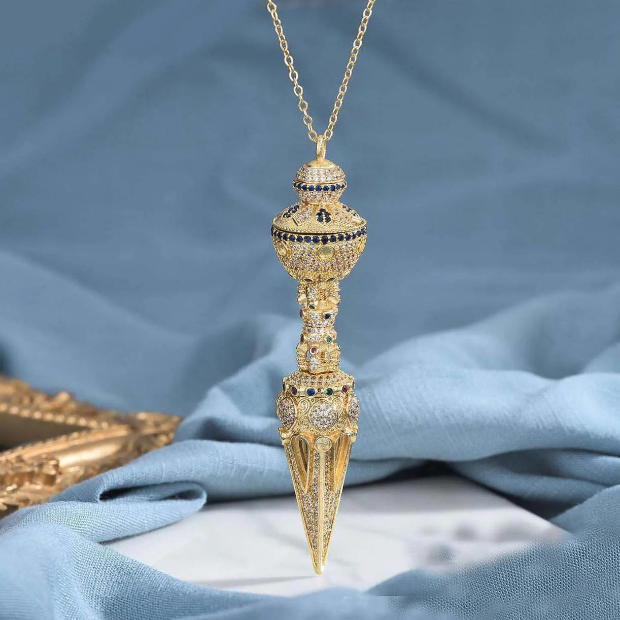 5A + Tibet Nepal Buddhist Buddha phurpa Demon subduing pestle Vajra Diamond Pendant safety protection Amulet Bring good luck