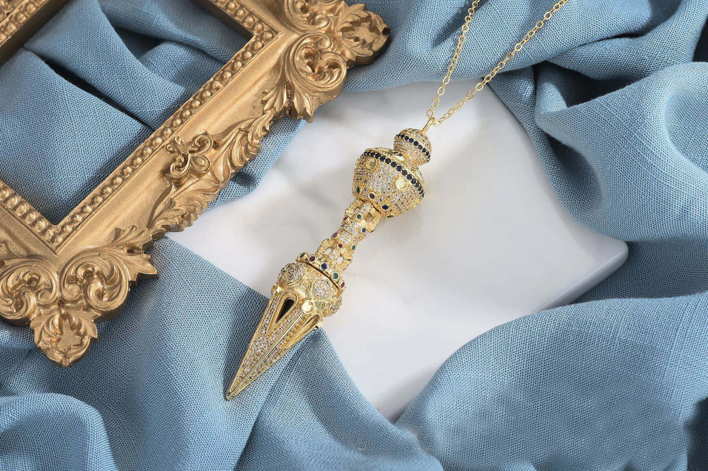 5A + Tibet Nepal Buddhist Buddha phurpa Demon subduing pestle Vajra Diamond Pendant safety protection Amulet Bring good luck