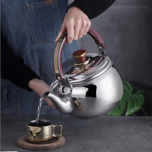 5L Large Capacity Boiling Water Kettle 304 Stainless Steel Teapot For Tea Brewing In Mug Whistle Kettle For Home Tea Infuser