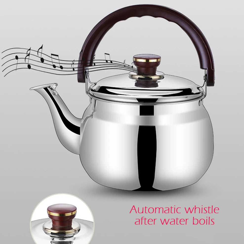 5L Large Capacity Boiling Water Kettle 304 Stainless Steel Teapot For Tea Brewing In Mug Whistle Kettle For Home Tea Infuser