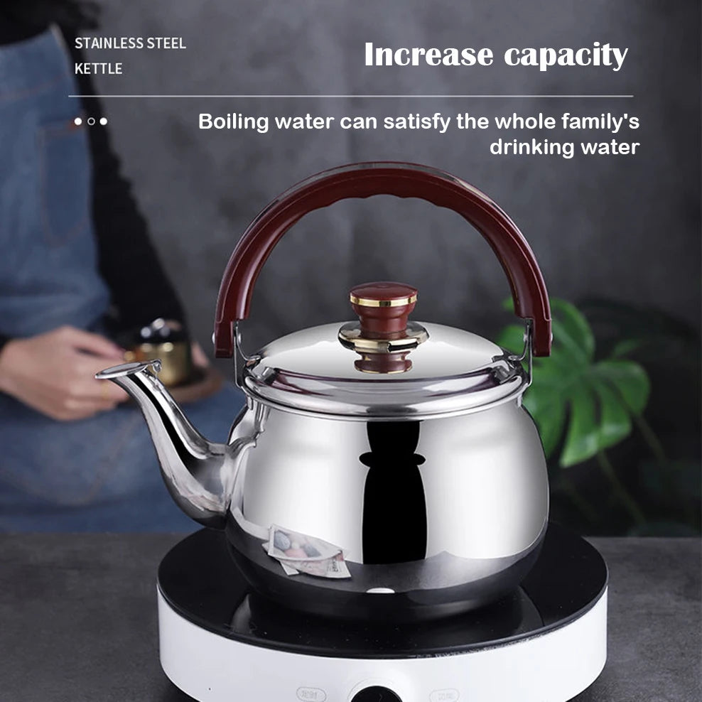 5L Large Capacity Boiling Water Kettle 304 Stainless Steel Teapot For Tea Brewing In Mug Whistle Kettle For Home Tea Infuser
