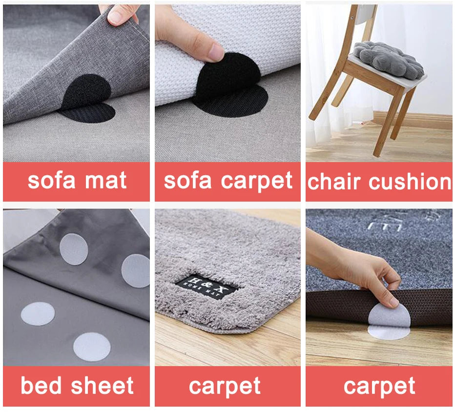 5PCS Adhesive Sofa Bed Sheet Fastener Table Cloth Anti-slip Fixed Anchor Buckle Resuable Double-sided Sticker
