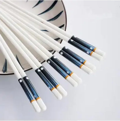 5Pair/Set Blue and White Ceramic Japanese Style Chopsticks Bone Porcelain Long Chopsticks Sushi Chopstick Tableware Gifts