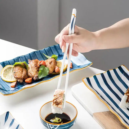 5Pair/Set Blue and White Ceramic Japanese Style Chopsticks Bone Porcelain Long Chopsticks Sushi Chopstick Tableware Gifts