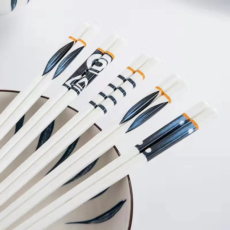 5Pair/Set Blue and White Porcelain Chopsticks Ceramic  Chinese Chopsticks Long Chopsticks Sushi Chopstick Tableware Gifts