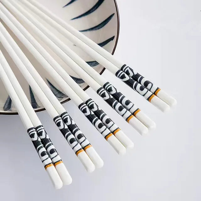 5Pair/Set Blue and White Porcelain Chopsticks Ceramic  Chinese Chopsticks Long Chopsticks Sushi Chopstick Tableware Gifts