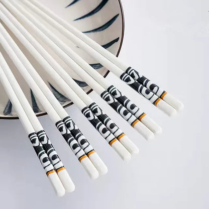 5Pair/Set Blue and White Porcelain Chopsticks Ceramic  Chinese Chopsticks Long Chopsticks Sushi Chopstick Tableware Gifts