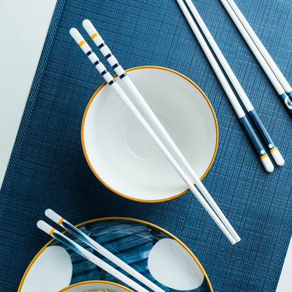 5Pair/Set Blue and White Porcelain Chopsticks Ceramic  Chinese Chopsticks Long Chopsticks Sushi Chopstick Tableware Gifts