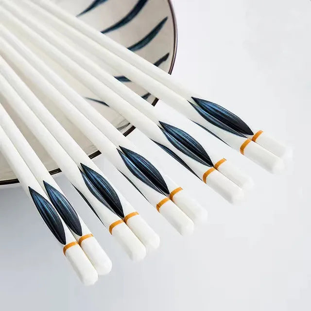 5Pair/Set Blue and White Porcelain Chopsticks Ceramic  Chinese Chopsticks Long Chopsticks Sushi Chopstick Tableware Gifts