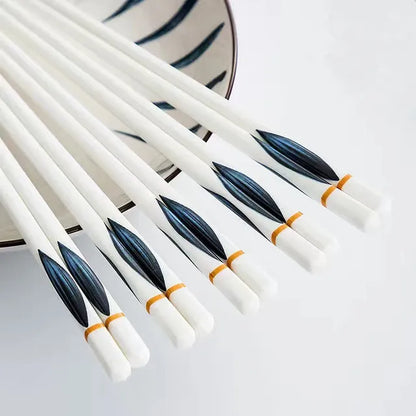 5Pair/Set Blue and White Porcelain Chopsticks Ceramic  Chinese Chopsticks Long Chopsticks Sushi Chopstick Tableware Gifts