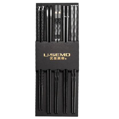 5Pairs /Set  Chopsticks Korea Sushi Sticks Reusable Metal Chopsticks Set Healthy Alloy Tableware Gift Chopsticks