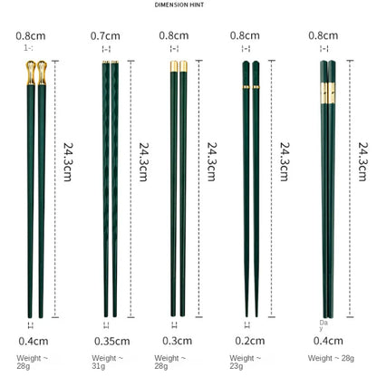 5Pairs /Set  Chopsticks Korea Sushi Sticks Reusable Metal Chopsticks Set Healthy Alloy Tableware Gift Chopsticks