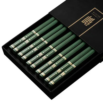 5Pairs /Set  Chopsticks Korea Sushi Sticks Reusable Metal Chopsticks Set Healthy Alloy Tableware Gift Chopsticks