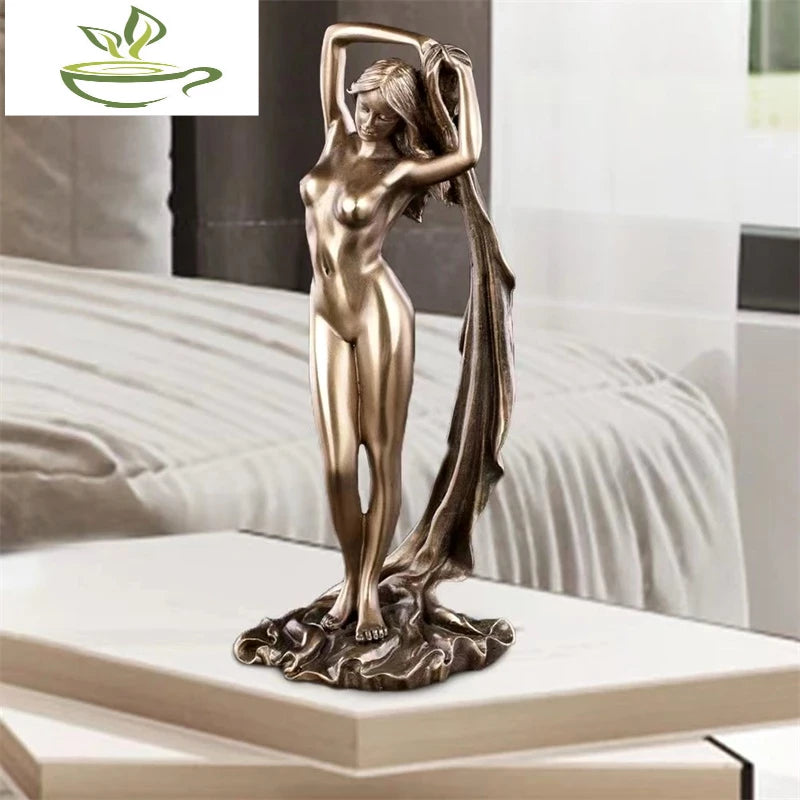 Sexy Bathroom Lady Statue Resin Nude Model Sculpture Body Art Girl Ornament Handicraft Bedroom Decor Valentine's Day Present