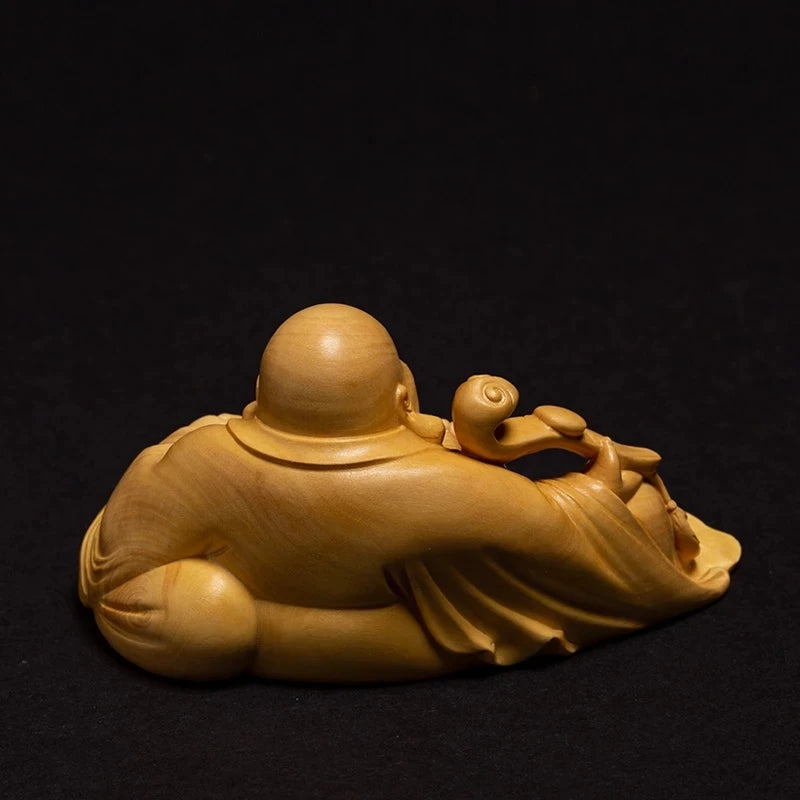 5cm Buddha Statues Buddha Car Accessories Fengshui Maitreya Buddhism Miniature Carved Wooden Statues for d