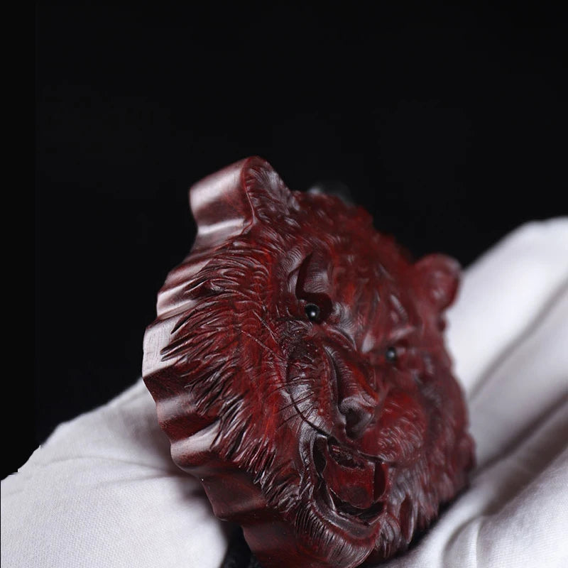 5cm Lobular Rosewood Animal Sculpture Traditional Chinese Chinese Zodiac Tiger Pendant Car Hanging Wall Decoration Collection