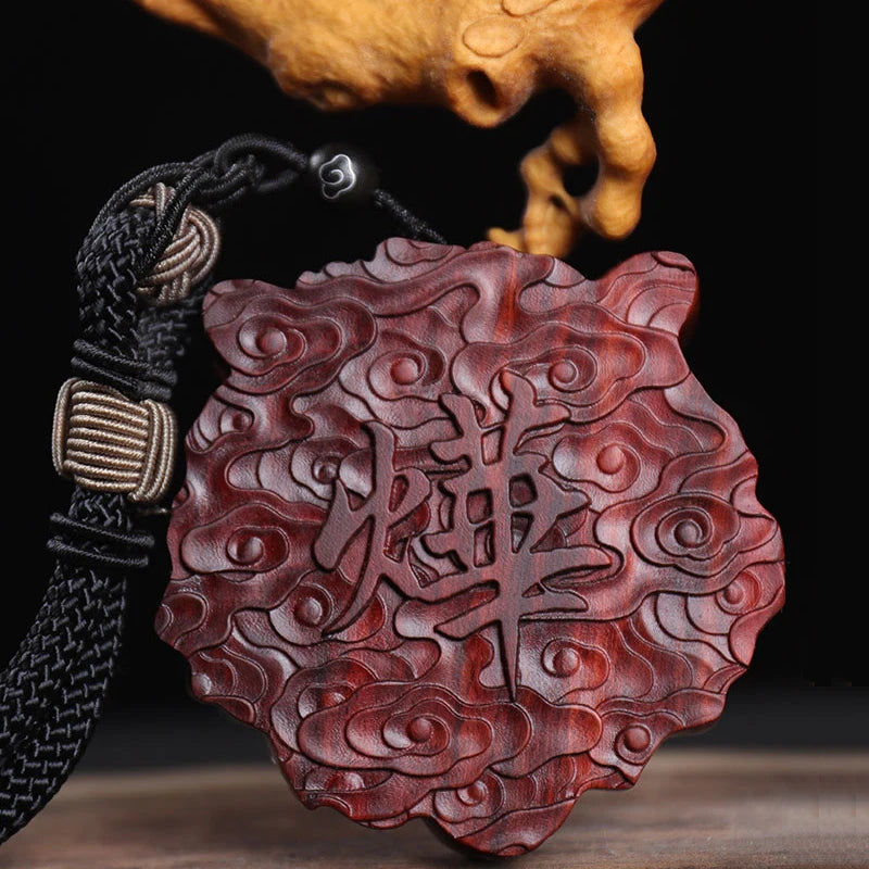 5cm Lobular Rosewood Animal Sculpture Traditional Chinese Chinese Zodiac Tiger Pendant Car Hanging Wall Decoration Collection