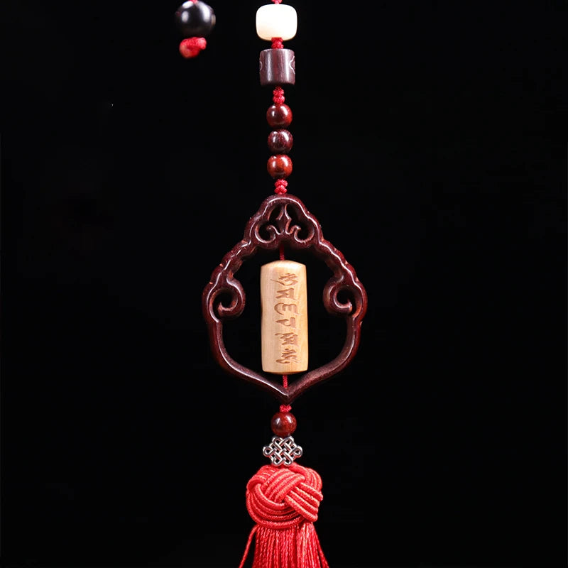 5cm Lobular Rosewood Pendant Buddha Lucky deduction Wood Sculpture Car Hanging Office Decoration Wall Decoration