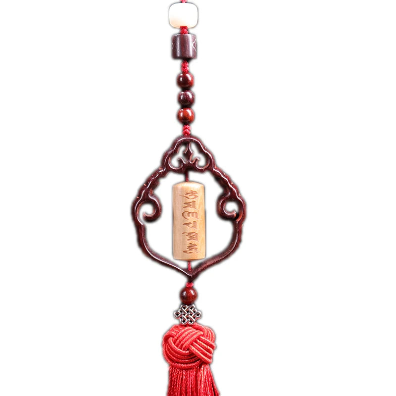 5cm Lobular Rosewood Pendant Buddha Lucky deduction Wood Sculpture Car Hanging Office Decoration Wall Decoration