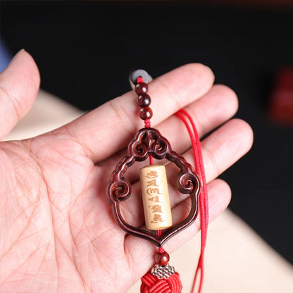 5cm Lobular Rosewood Pendant Buddha Lucky deduction Wood Sculpture Car Hanging Office Decoration Wall Decoration