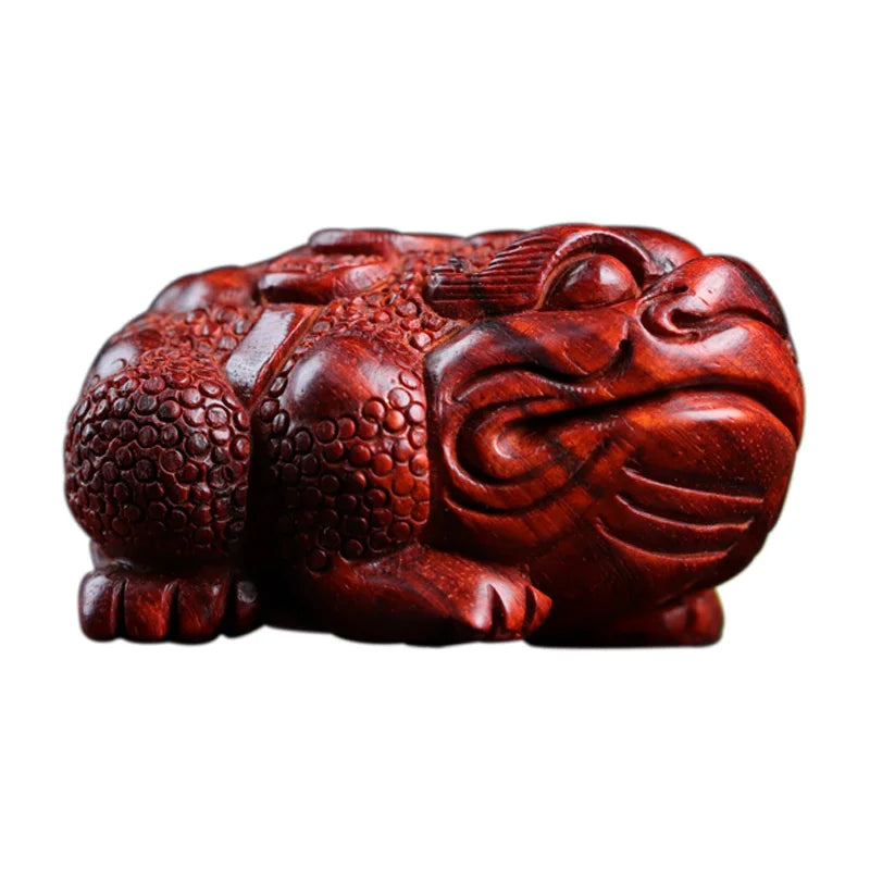 5cm Lobular Rosewood Wood Sculpture Animal Sculpture Three-legged toad Mascot Rich Collection Office Decoration Home Décor
